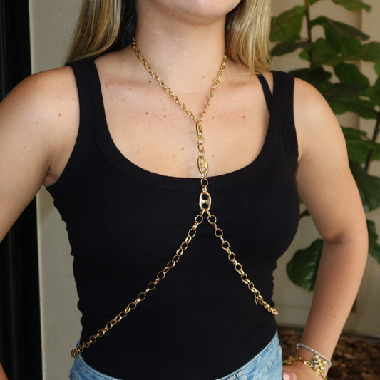 Body Chain Lacres em Dourado