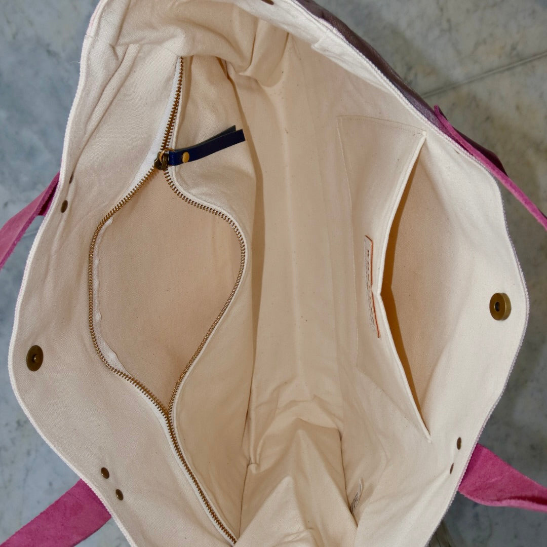 Bolsa Wallow Lilac com Alça de Couro Rosa