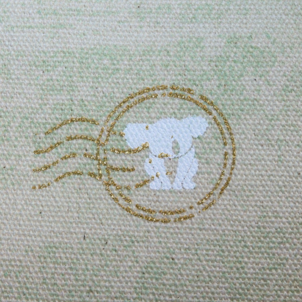 Necessaire Flat Verde Estampada (Dourado e Branco)