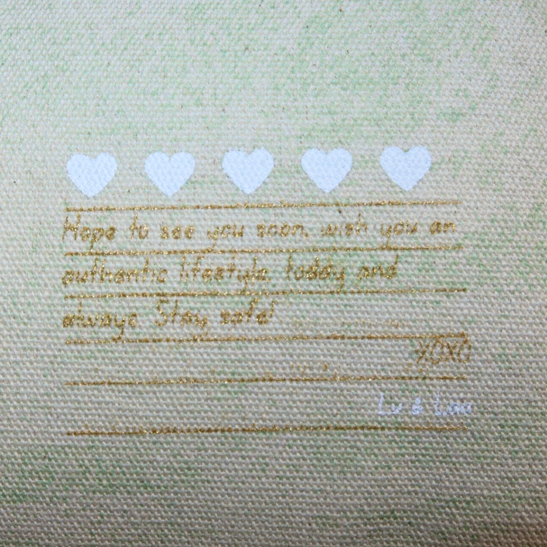 Necessaire Flat Verde Estampada (Dourado e Branco)