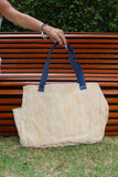 Bolsa Wallow Laranja com Alça de Couro Marinho