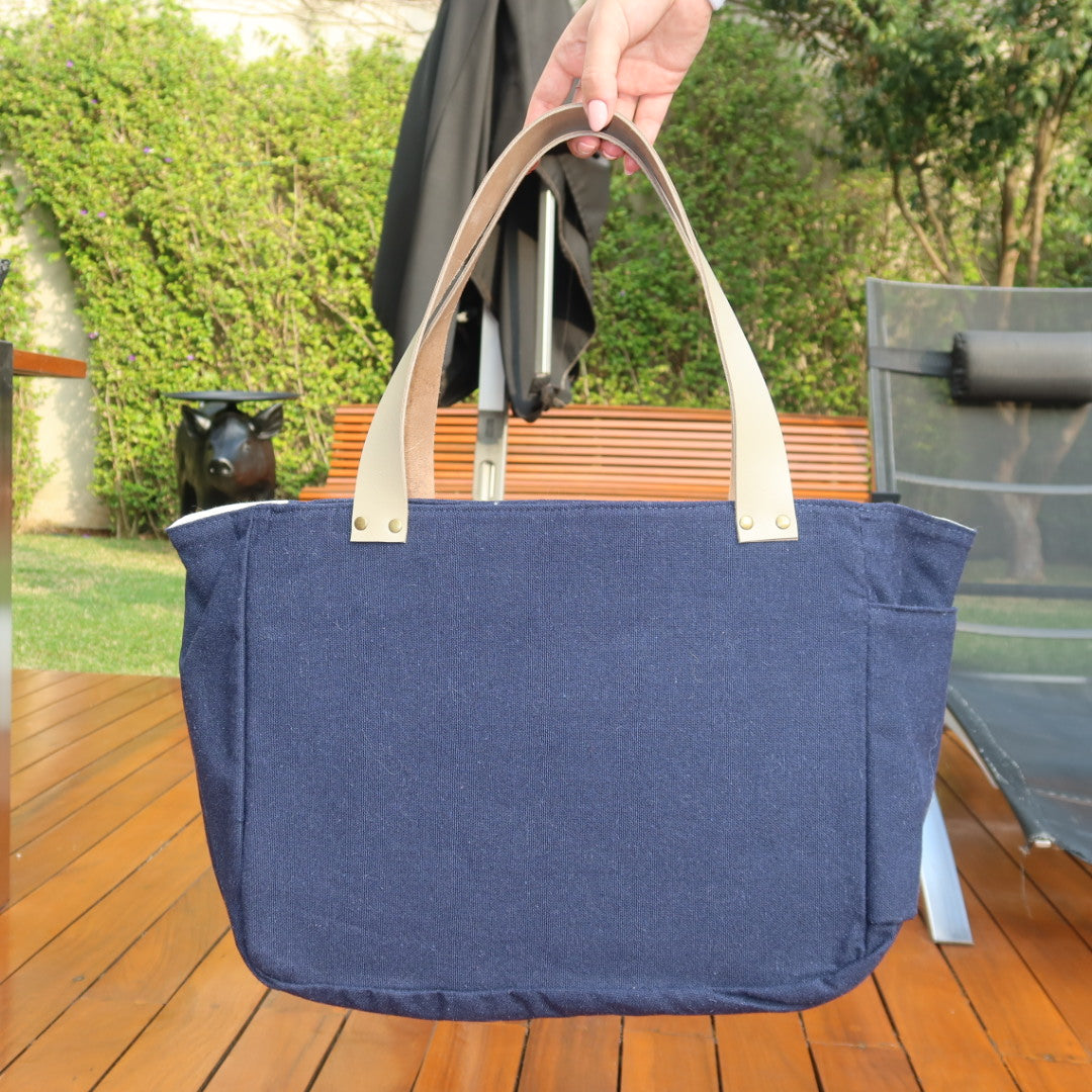 Bolsa Nuna Marinho com Alças de Couro Off White