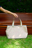 Bolsa Wallow Lilac com Alça de Couro Off White