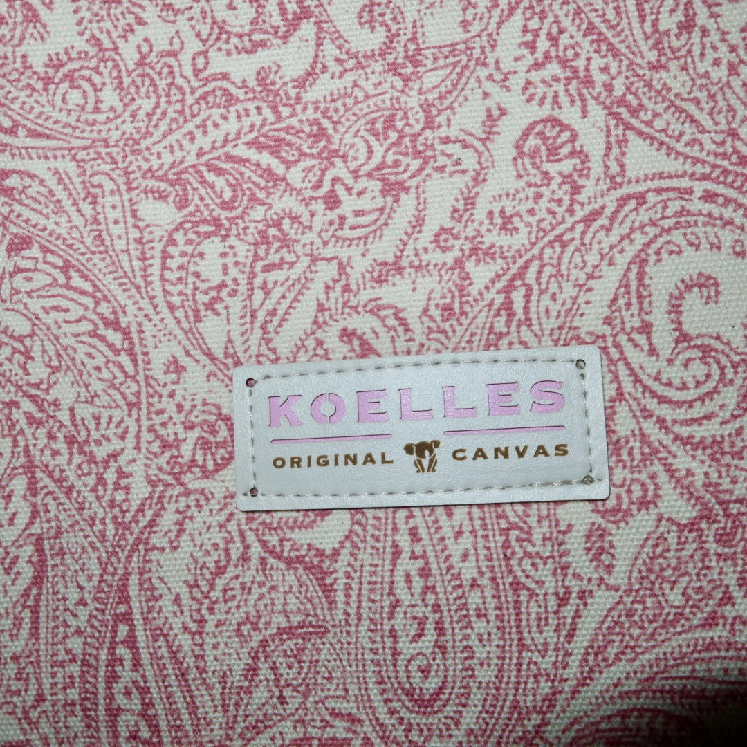 Bolsa Katrin Arabesque Rosa com Alças de Corrente e Couro Marrom Escuro