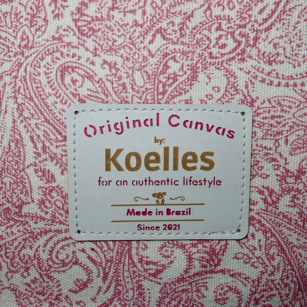 Bolsa Katrin Arabesque Rosa com Alças de Corrente e Couro Marrom