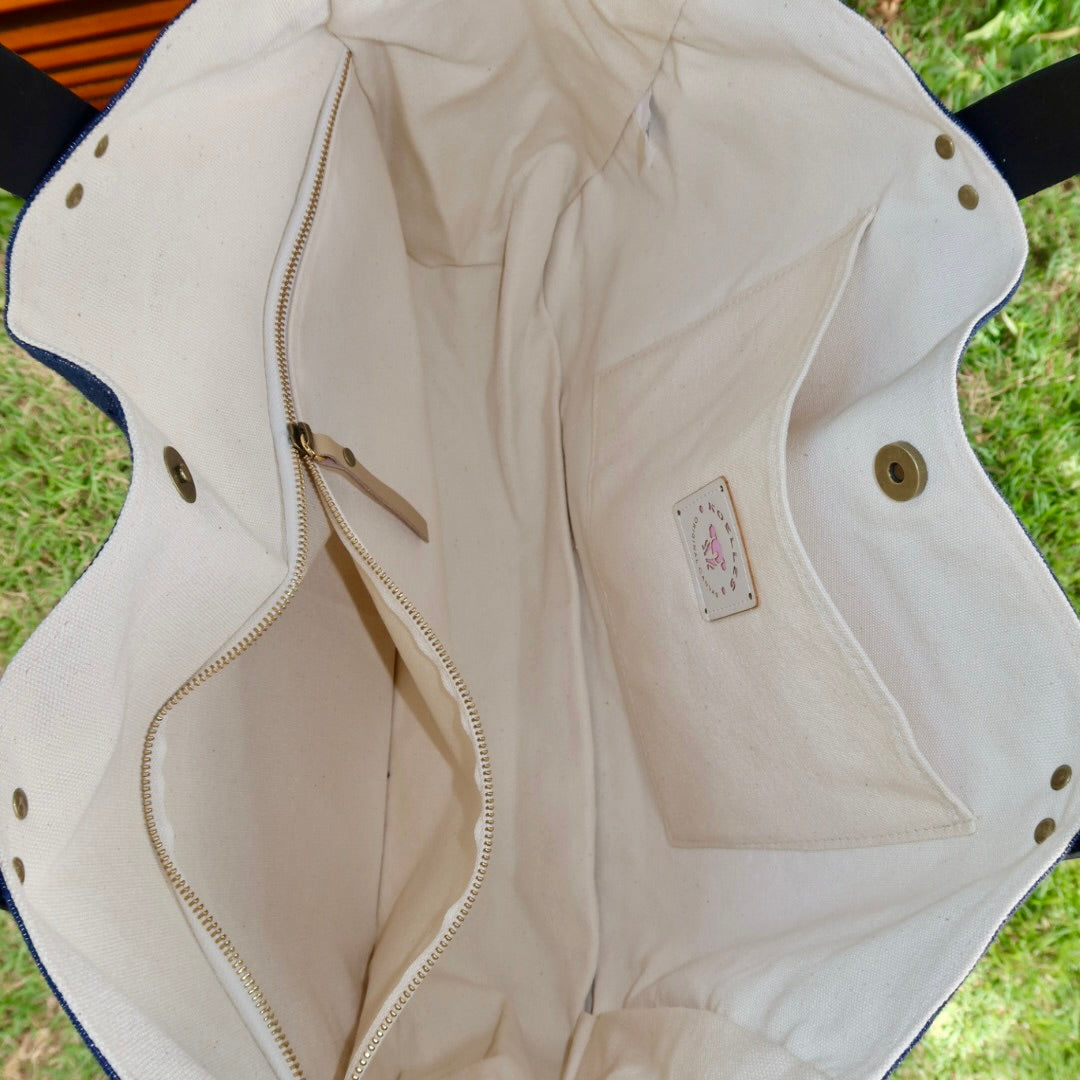 Bolsa Wallow Jeans com Alça de Couro Prata