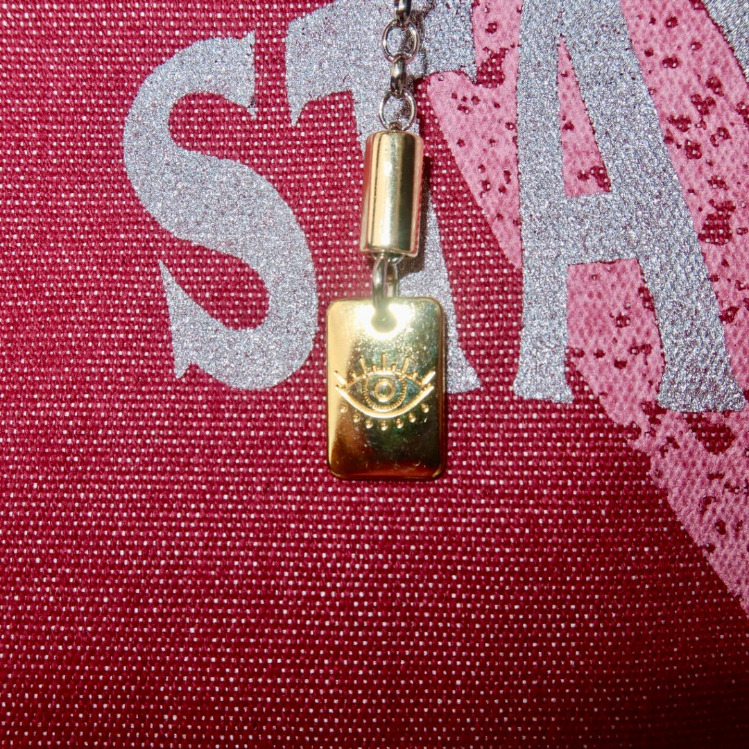 Bolsa Wallow Vinho com Alça de Couro Prata