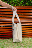Bolsa Nuna Amarelo com Alças de Couro Off White