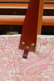 Bolsa Wallow Arabesque Rosa com Alça de Couro Marrom