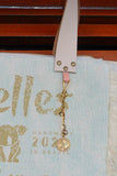 Bolsa Nuna Aqua com Alças de Couro Off White com Zíper