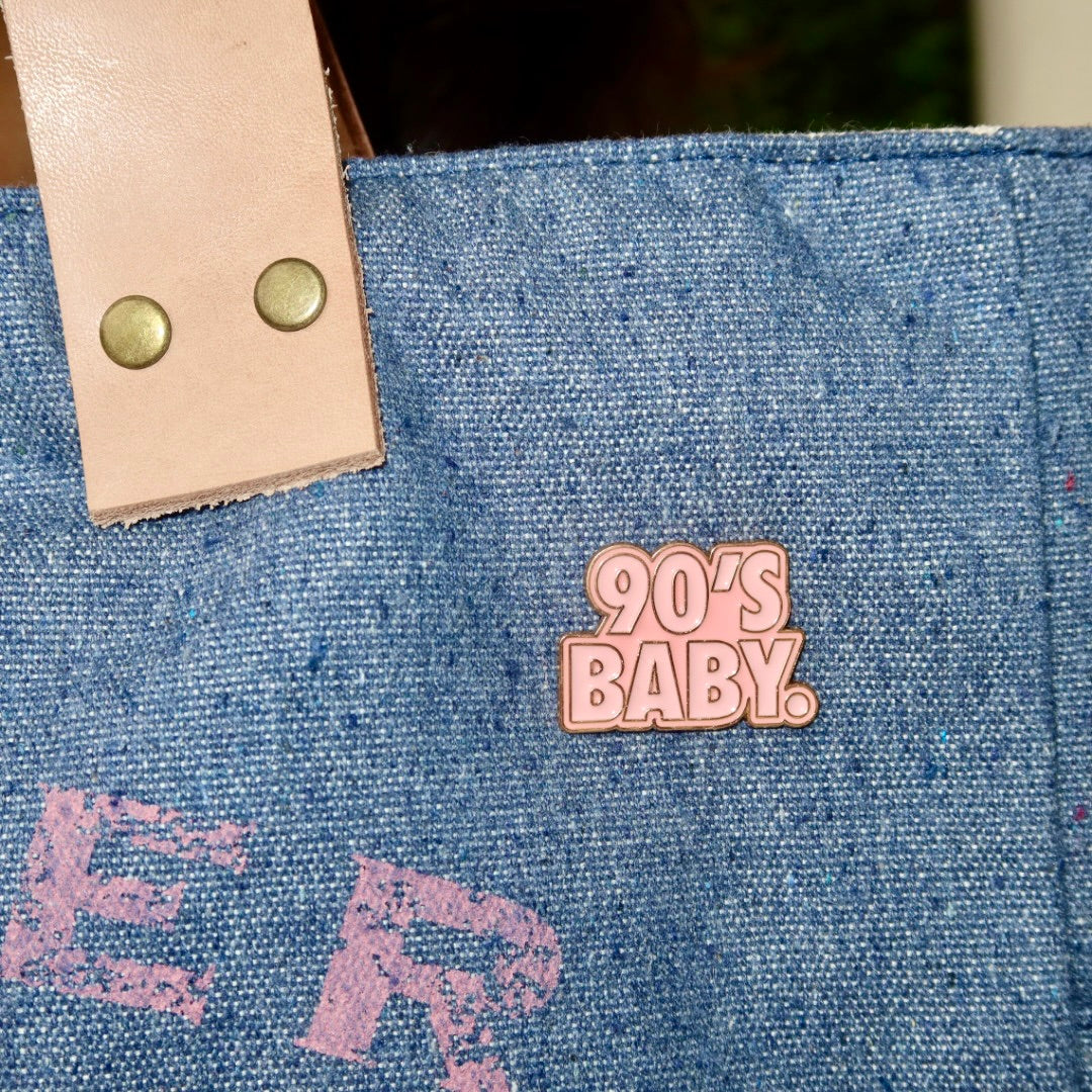 Bolsa Wallow Jeans Claro com Alça de Couro Pêssego