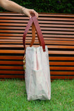 Bolsa Wallow Lilac com Alça de Couro Marrom