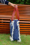 Bolsa Wallow Jeans com Alça de Couro Marrom