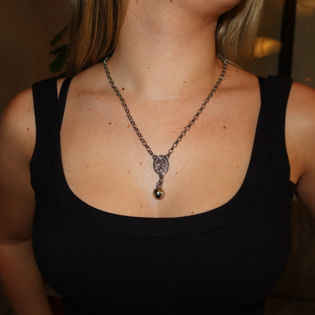 Colar Nossa Senhora Prata com Pingente