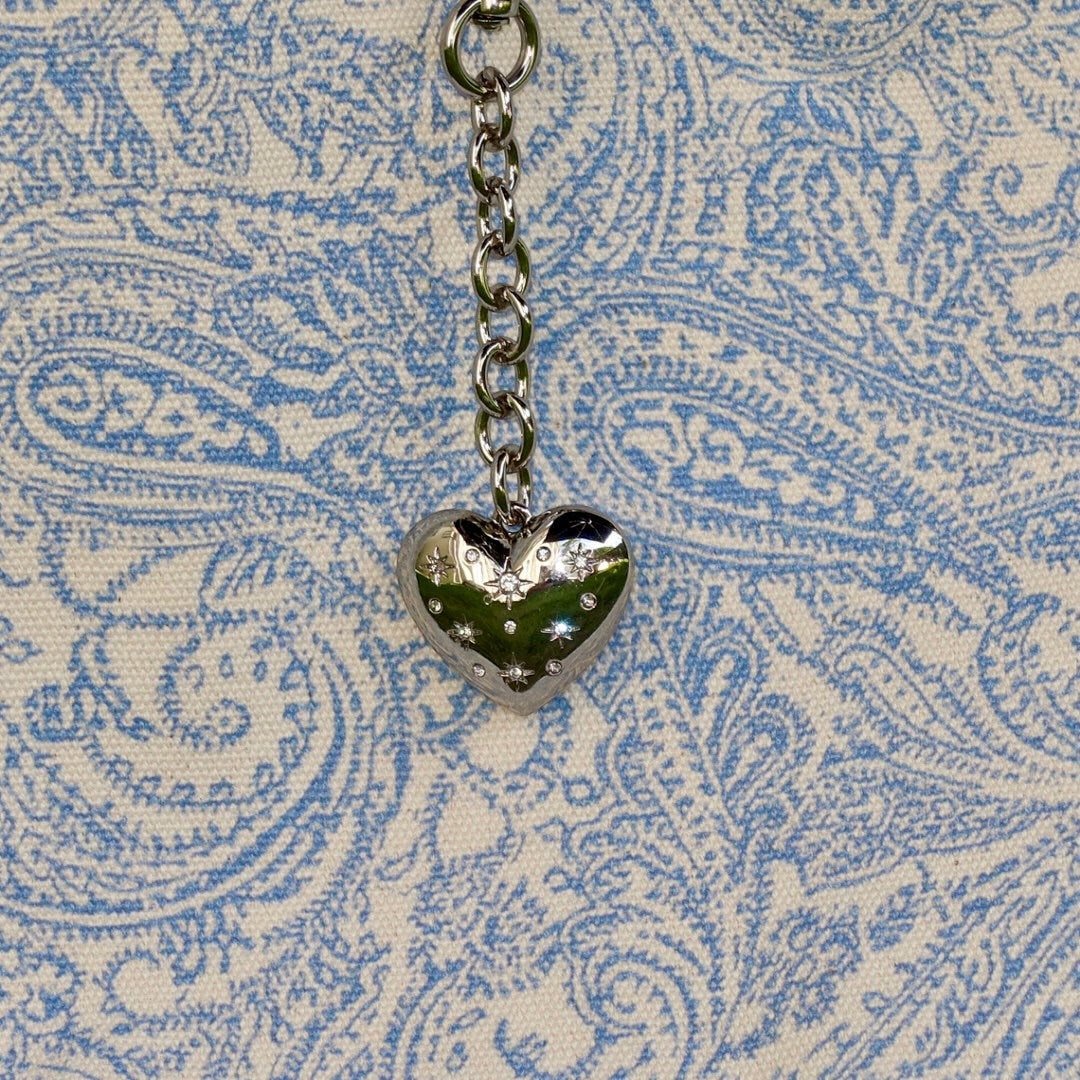 Bolsa Wallow Arabesque Azul com Alça de Couro Off White