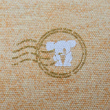 Necessaire Flat Laranja Estampada (Dourado e Branco)