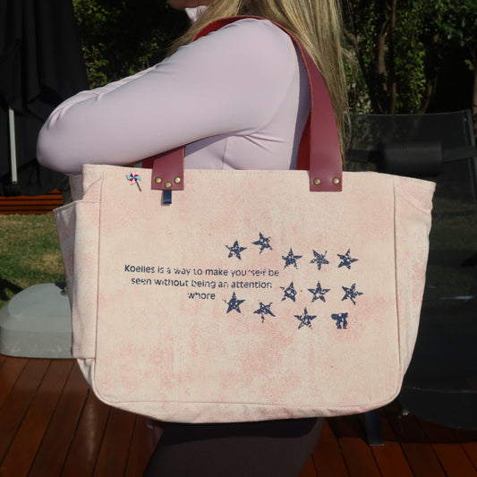 Bolsa Nuna Rosa com Alças de Couro Rosa Escuro