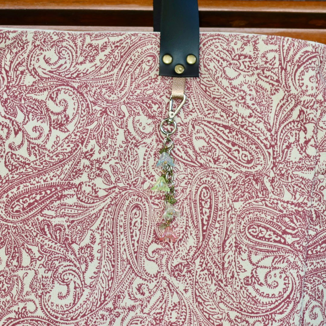 Bolsa Wallow Arabesque Vinho com Alça de Couro Preto