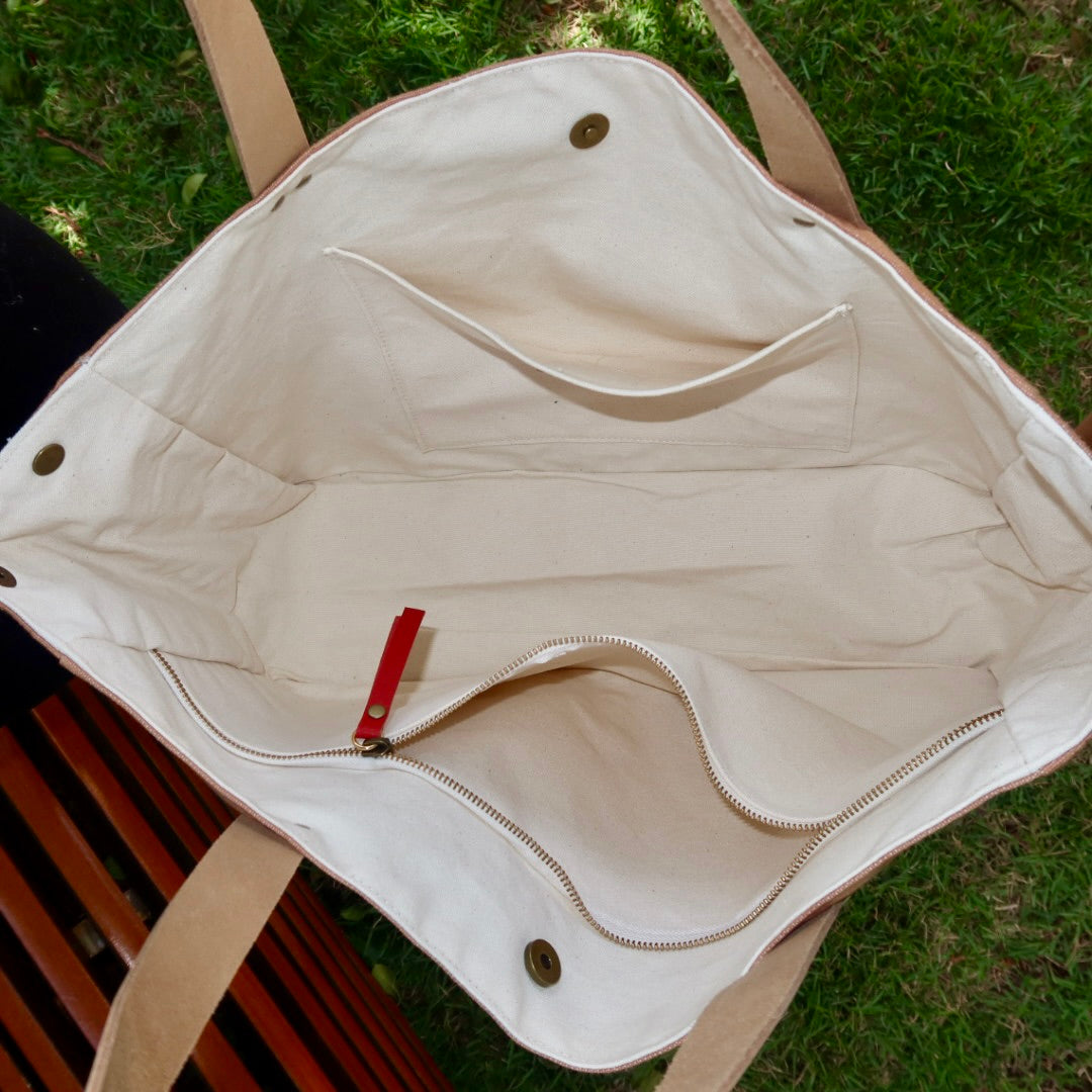 Bolsa Wallow Caramelo com Alça de Couro Off White