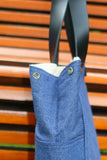 Bolsa Wallow Jeans com Alça de Couro Preto