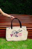 Bolsa Wallow Bege com Alça de Couro Preto