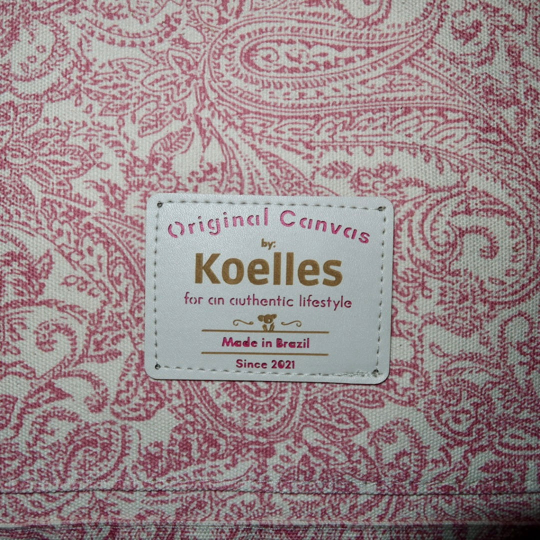 Bolsa Katrin Arabesque Rosa com Alças de Corrente e Couro Marrom