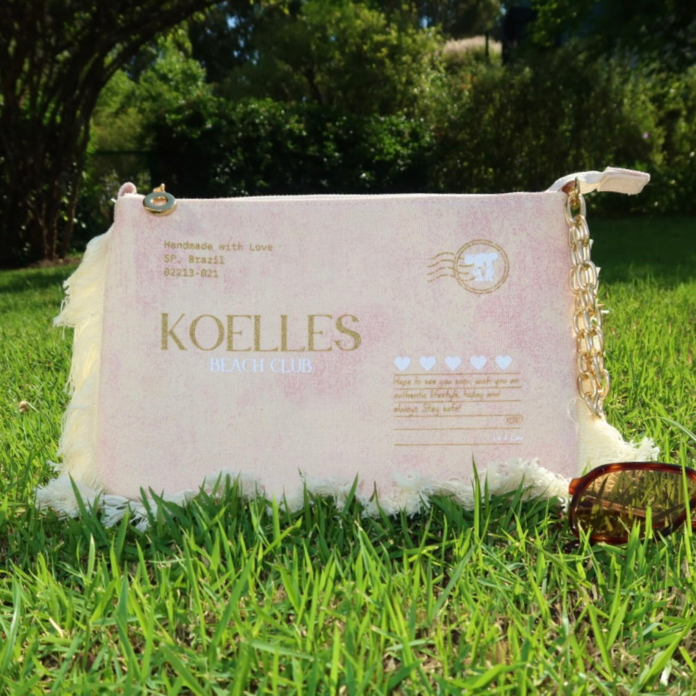 Necessaire Flat Lilac Estampada (Dourado e Branco)