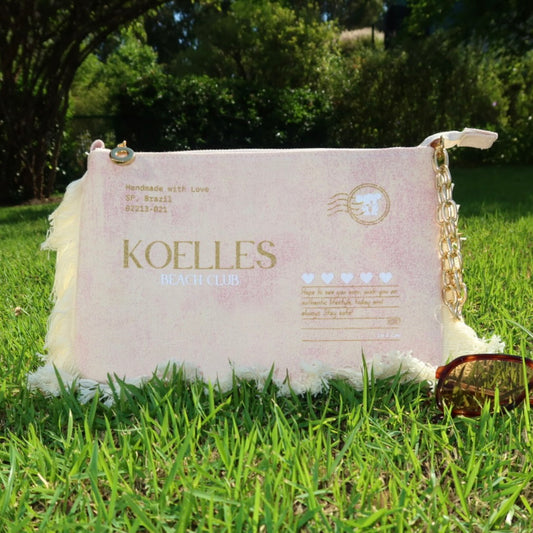 Necessaire Flat Lilac Estampada (Dourado e Branco)