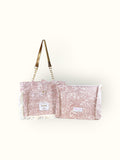 Bolsa Katrin Arabesque Terracota com Alças de Corrente e Couro Bronze