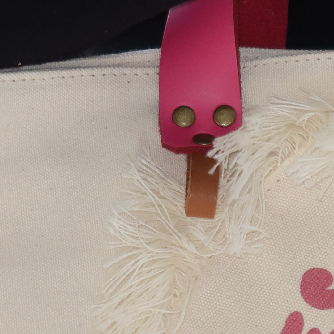 Bolsa Wallow Good Vibes Rosa com Alça de Couro Rosa com Zíper