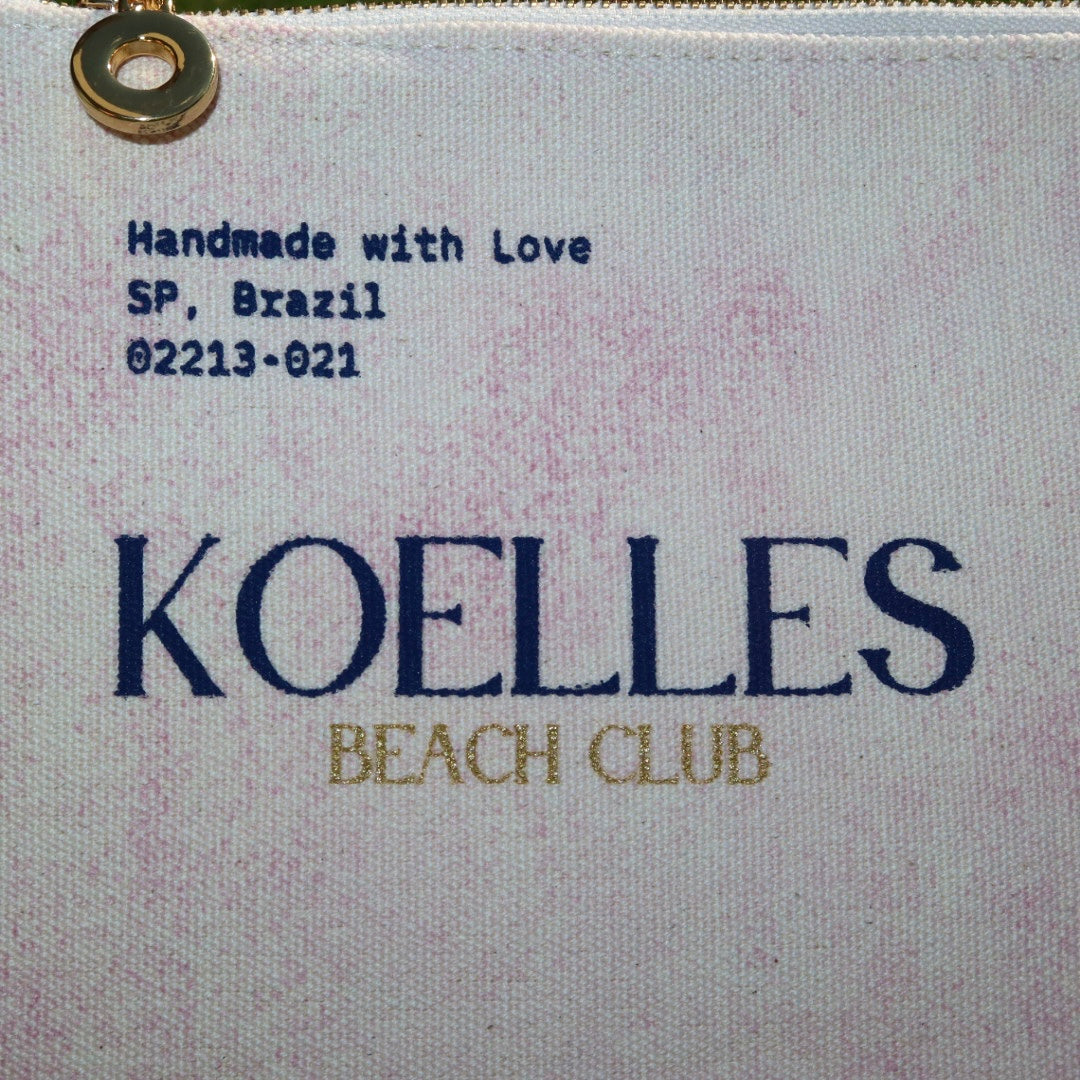 Necessaire Flat Lilac Estampada (Marinho e Dourado)