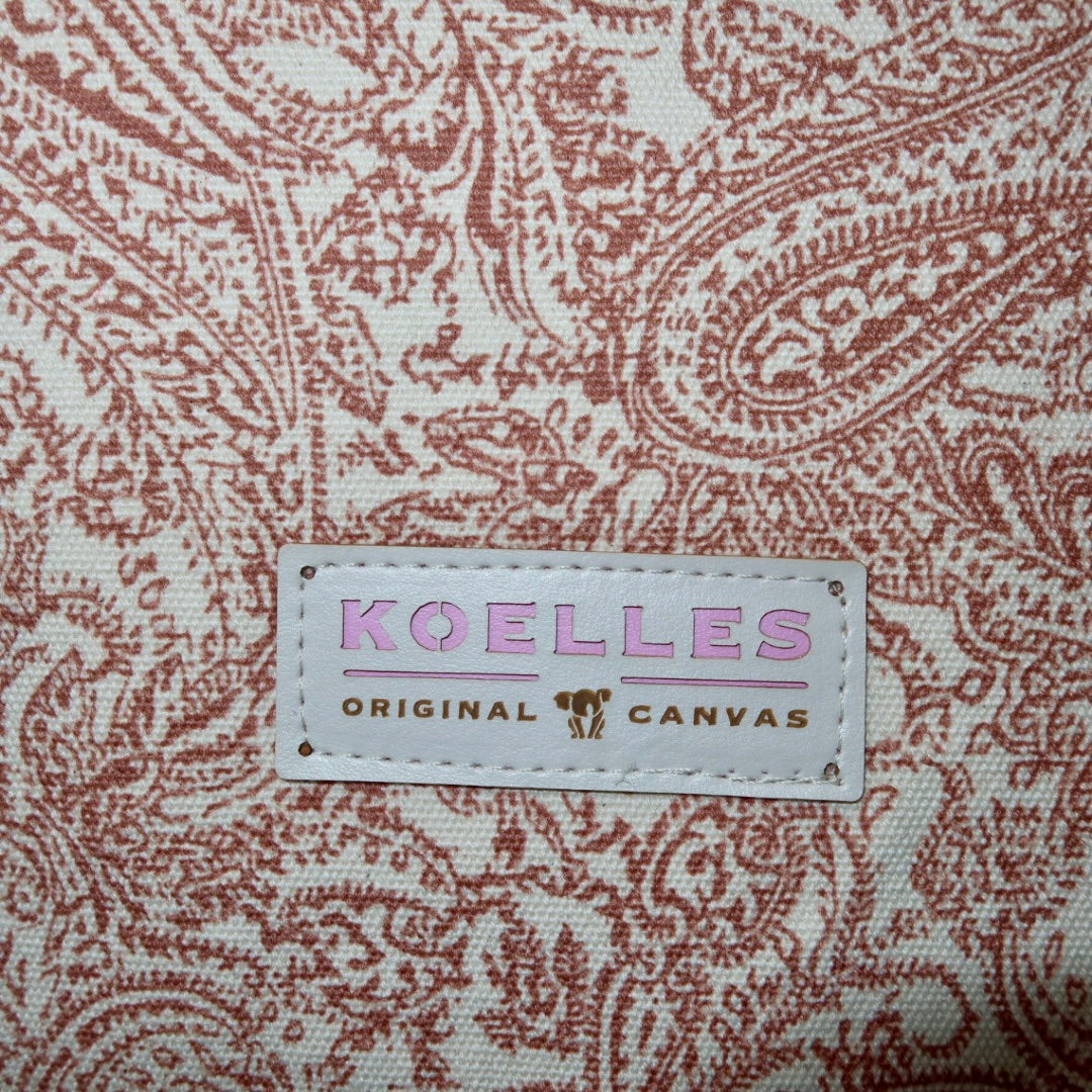 Bolsa Katrin Arabesque Terracota com Alças de Corrente e Couro Rosa Claro