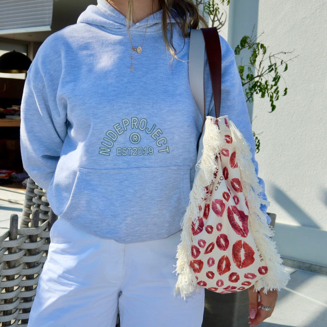 Bolsa Wallow Marilyn com Alça de Couro Duo Marrom e Off White com Zíper