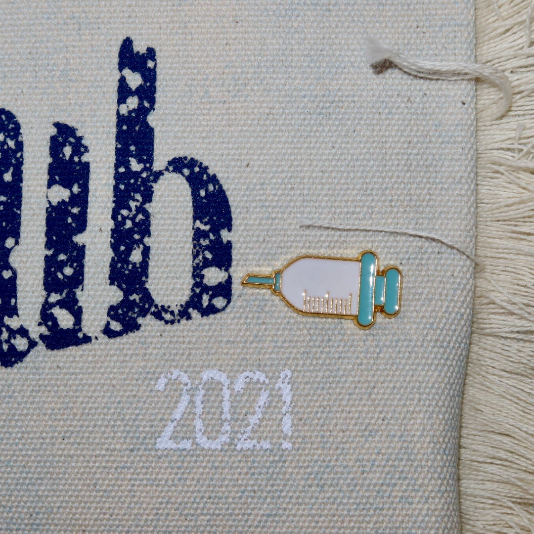 Bolsa Nuna Azul com Alças de Couro Marrom