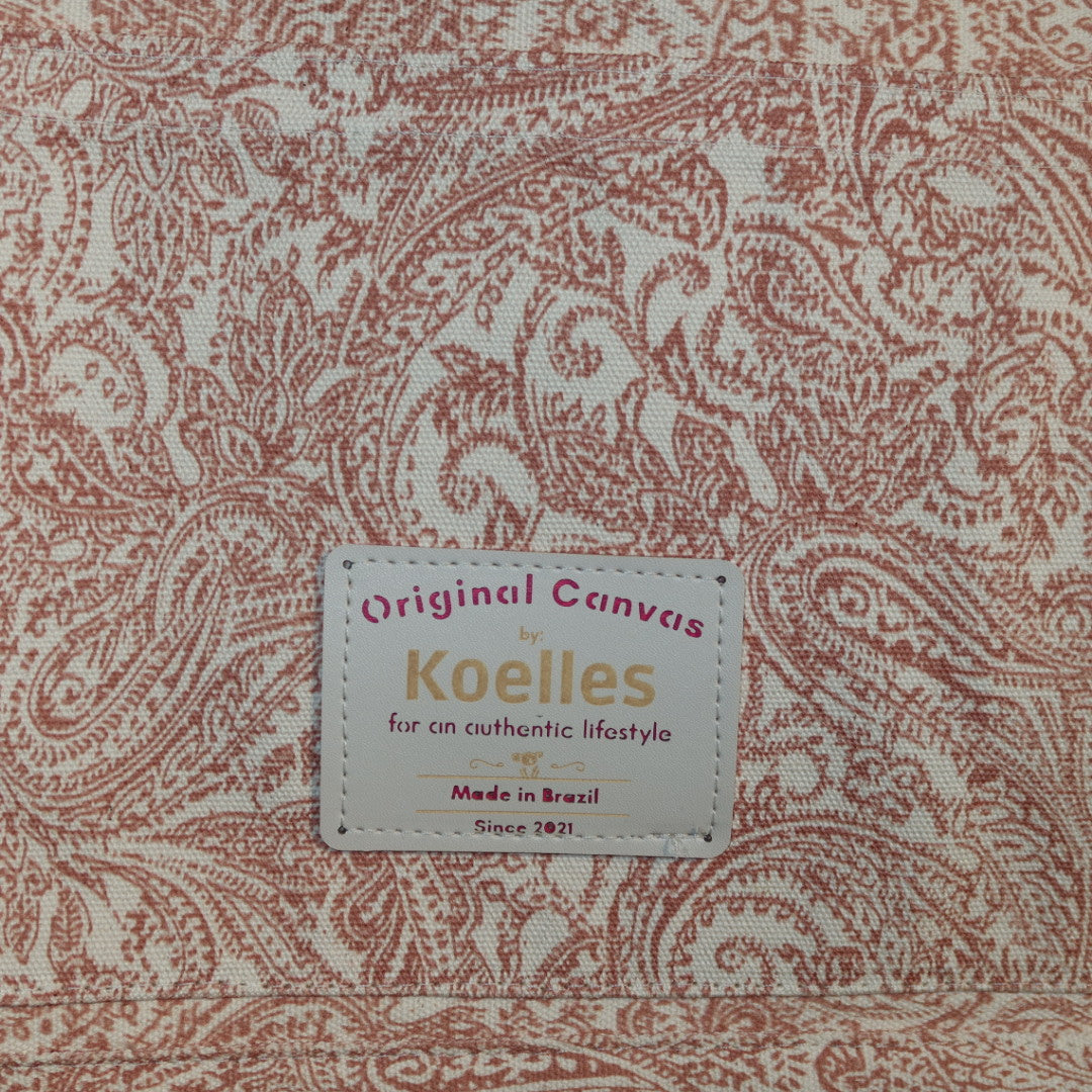 Bolsa Katrin Arabesque Terracota com Alças de Corrente e Couro Marrom