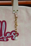 Bolsa Wallow Lilac com Alça de Couro Off White