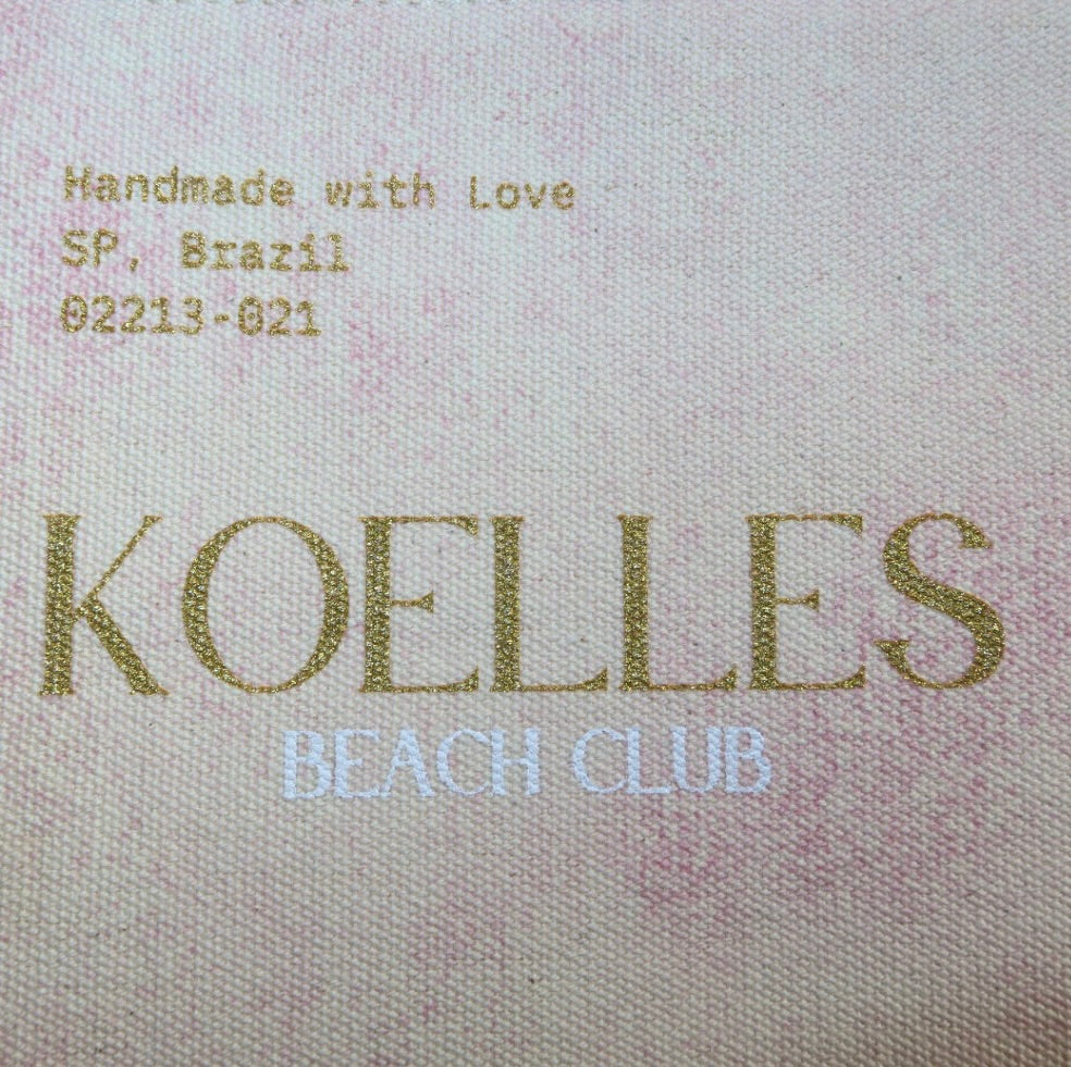 Necessaire Flat Lilac Estampada (Dourado e Branco)