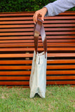 Bolsa Nuna Aqua com Alças de Couro Marrom Vinil