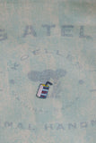 Bolsa Wallow Aqua com Alça de Couro Off White com Zíper