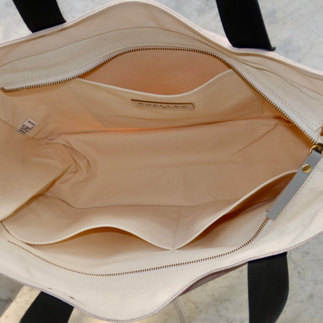 Bolsa Wallow Lilac com Alça de Couro Preto com Zíper