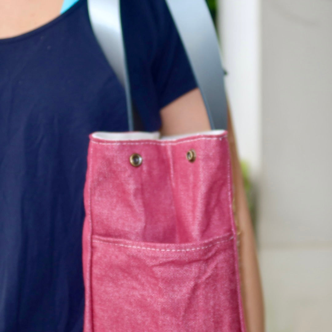 Bolsa Wallow Vinho com Alça de Couro Prata