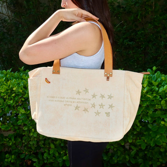 Bolsa Nuna Laranja com Alças de Couro Caramelo
