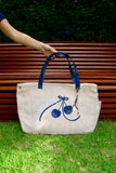 Bolsa Wallow Lilac com Alça de Couro Marinho