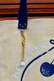 Bolsa Wallow Amarelo com Alça de Couro Marinho