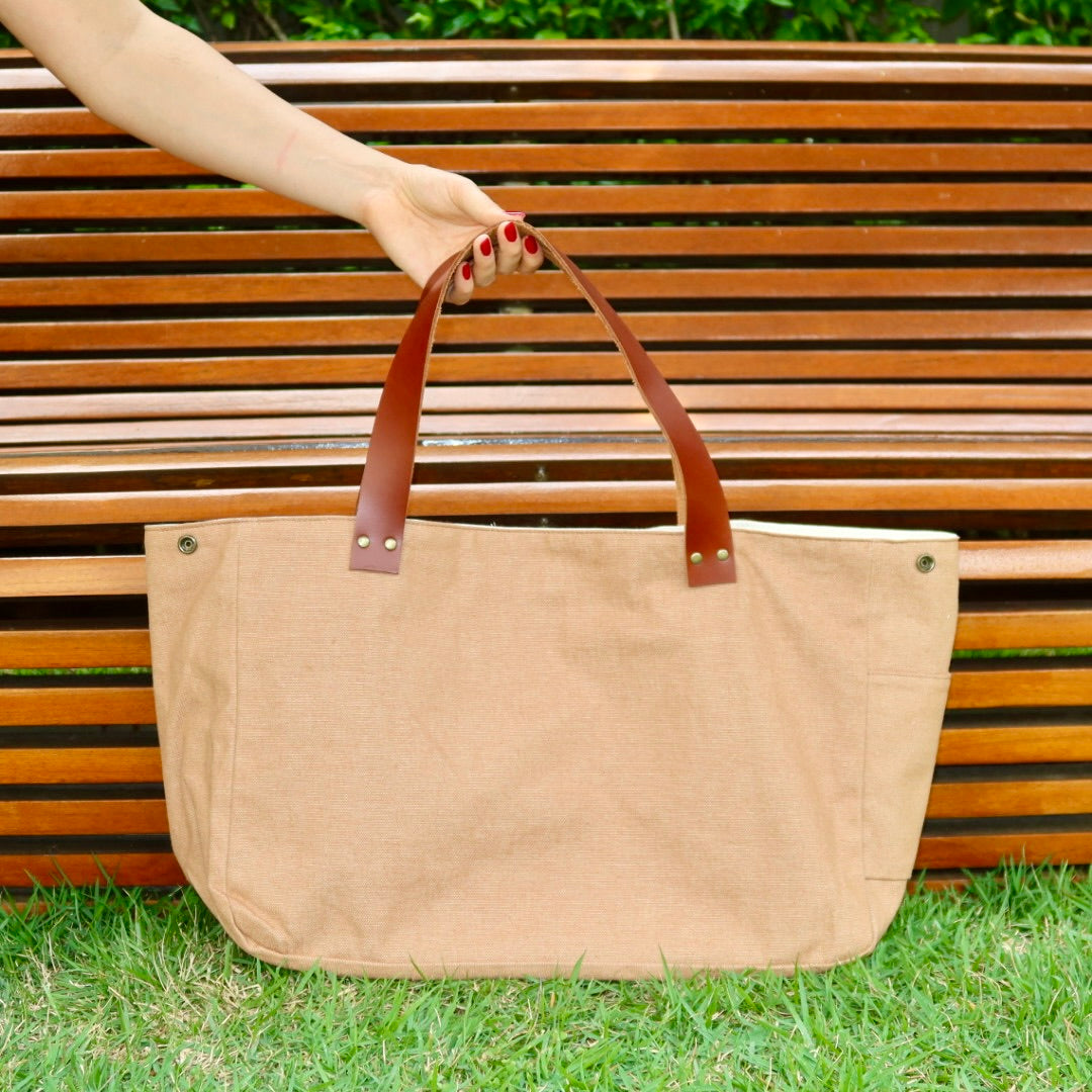 Bolsa Wallow Caramelo com Alça de Couro Marrom