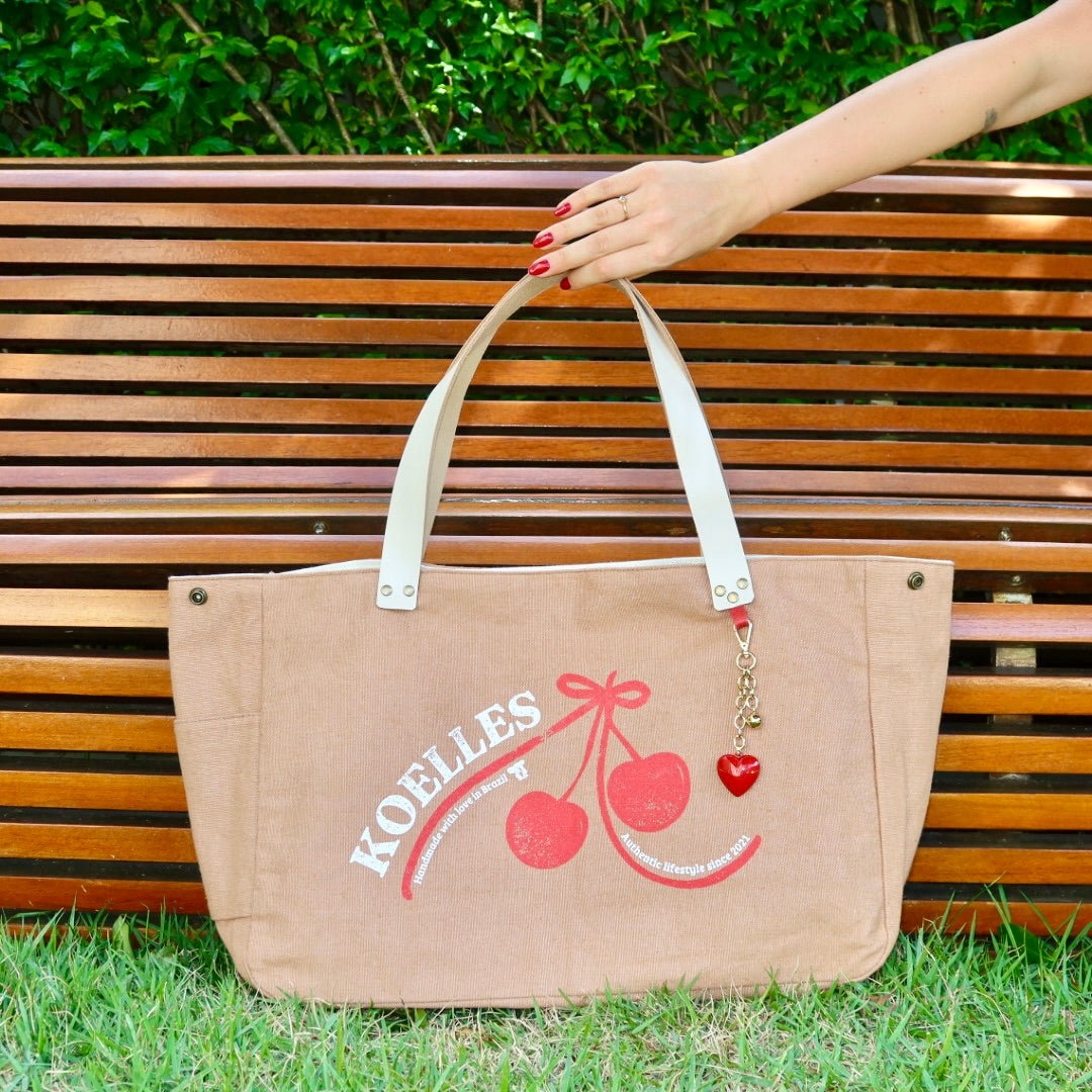 Bolsa Wallow Caramelo com Alça de Couro Off White