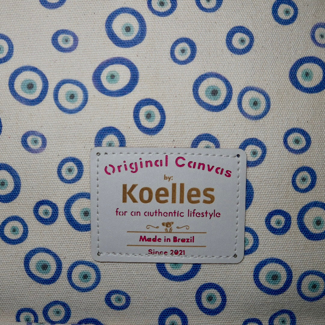 Bolsa Nuna Good Vibes Azul com Alças de Couro Off White