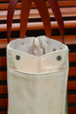 Bolsa Nuna Bege com Alças de Couro Marrom