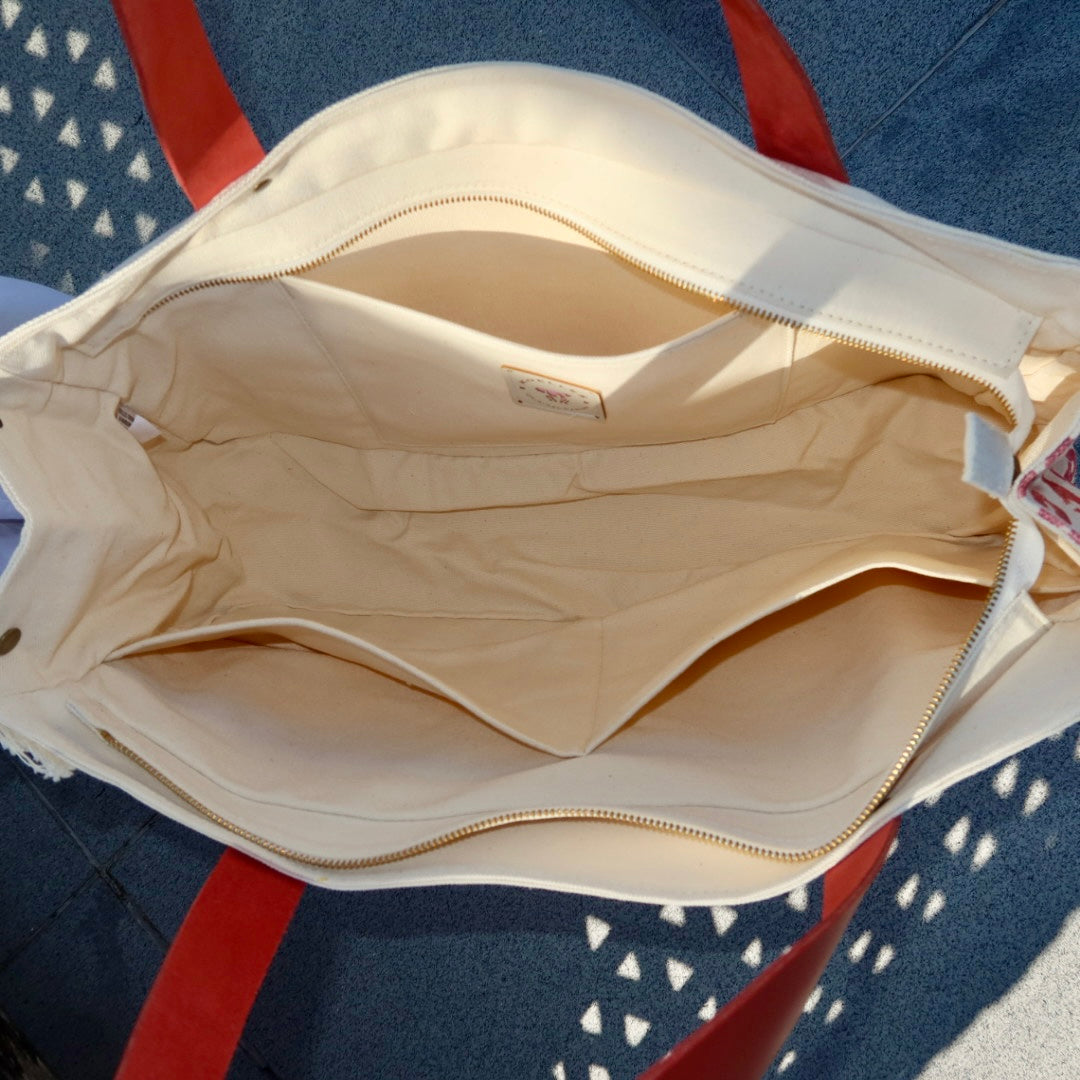 Bolsa Wallow Marilyn com Alça de Couro Duo Marrom e Off White com Zíper