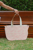 Bolsa Nuna Rosa com Alças de Couro Off White